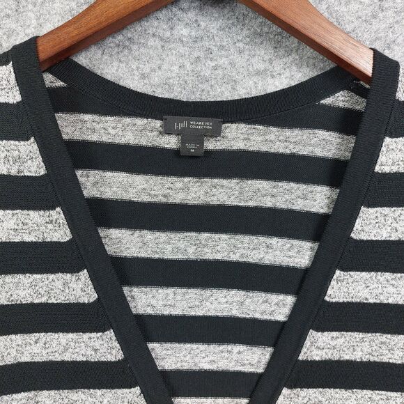 J Jill Sweater Womens Sz M Striped Long Cardigan Wearever Collection Logenlook - Picture 2 of 11